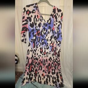 Multicolor Leopard Print Dress